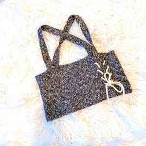 Knit Crop Tank, Small, Roberto Collina, tie rope detail